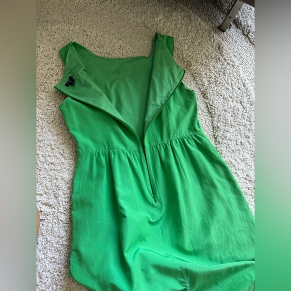 J. Crew Green Cotton Silk Sleeveless Sundress Summer Minidress size 10 - Picture 7 of 9